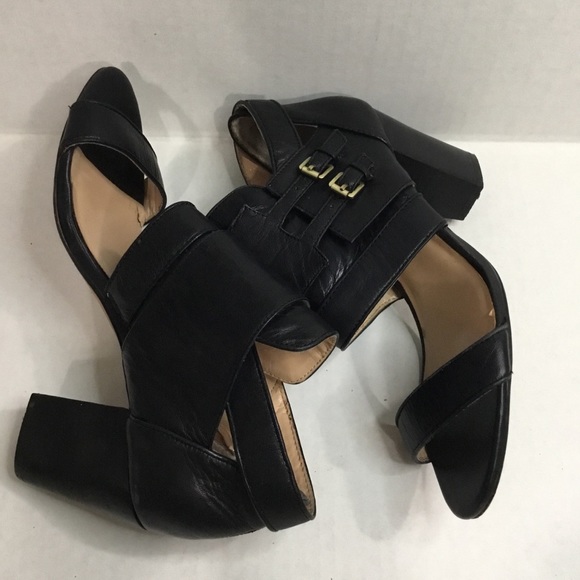 BCBGeneration Black Leather Ankle Strap Heel/Pump - Picture 7 of 14